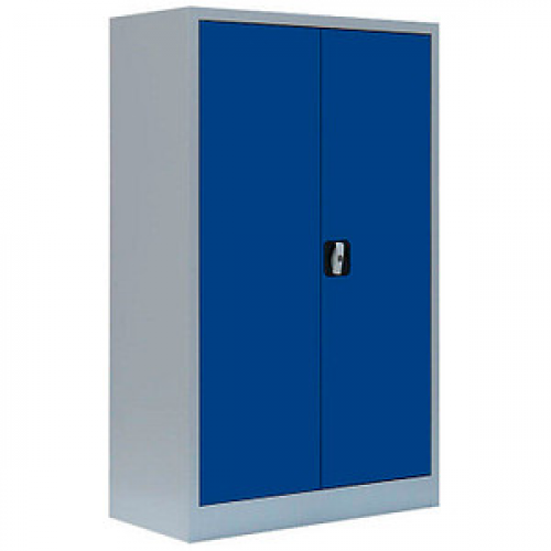 LÜLLMANN Stahlschrank 530291 enzianblau, lichtgrau 80,0 x 38,3 x 120,0 cm, aufgebaut