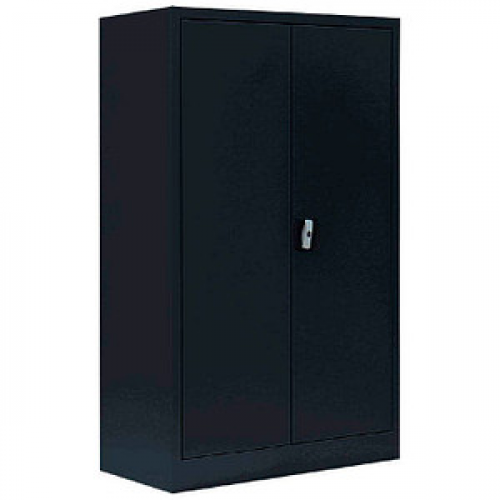 LÜLLMANN Stahlschrank 530299 tiefschwarz 80,0 x 38,3 x 120,0 cm, aufgebaut