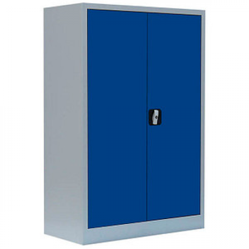 LÜLLMANN Stahlschrank 530321 enzianblau, lichtgrau 92,5 x 42,2 x 120,0 cm, aufgebaut