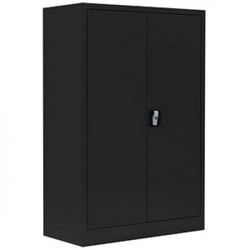 LÜLLMANN Stahlschrank 530329 tiefschwarz 92,5 x 42,2 x 120,0 cm, aufgebaut