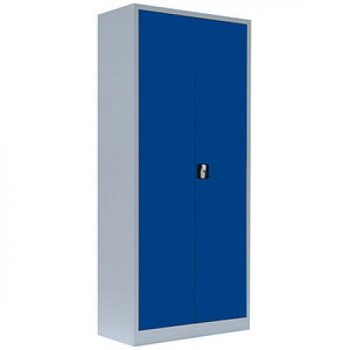 LÜLLMANN Stahlschrank 530331 enzianblau, lichtgrau 80,0 x 38,3 x 180,0 cm, aufgebaut