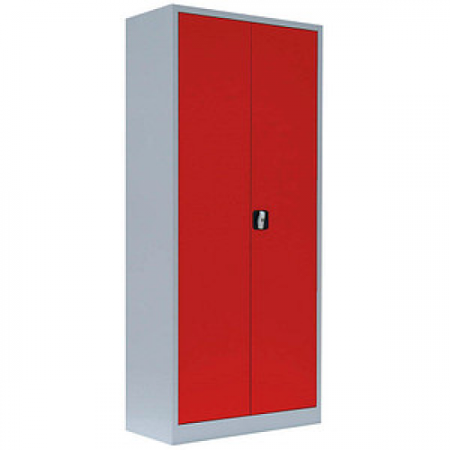 LÜLLMANN Stahlschrank 530334 feuerrot, lichtgrau 80,0 x 38,3 x 180,0 cm, aufgebaut