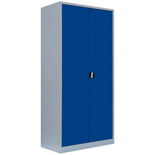 LÜLLMANN Stahlschrank 530341 enzianblau, lichtgrau 92,5 x 42,2 x 195,0 cm, aufgebaut