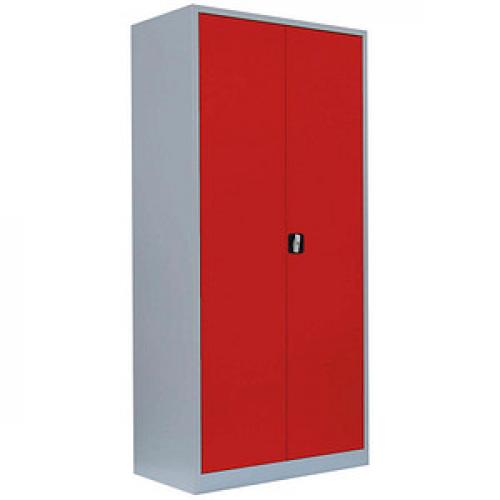 LÜLLMANN Stahlschrank 530344 feuerrot, lichtgrau 92,5 x 42,2 x 195,0 cm, aufgebaut