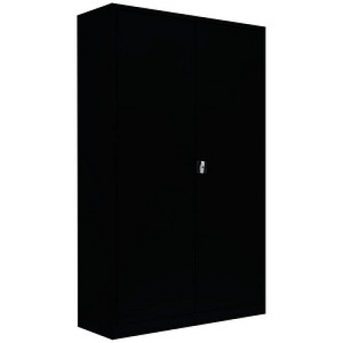 LÜLLMANN Stahlschrank 530389 tiefschwarz 120,0 x 60,0 x 195,0 cm, aufgebaut