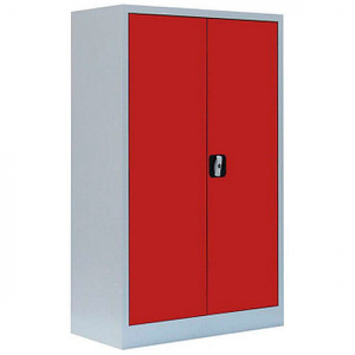 LÜLLMANN Stahlschrank 530294 feuerrot, lichtgrau 80,0 x 38,3 x 120,0 cm, aufgebaut