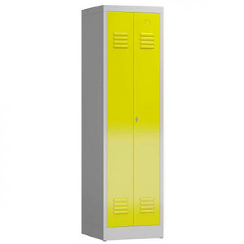 ClassiX Spind lichtgrau, zinkgelb X-510406, 1 Schließfach 50,0 x 50,0 x 180,0 cm