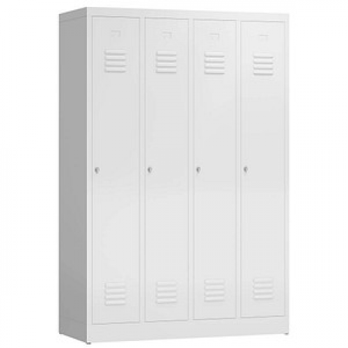 ClassiX Spind signalweiß X-510147, 4 Schließfächer 118,0 x 50,0 x 180,0 cm