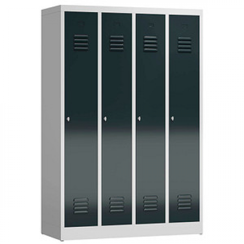 ClassiX Spind anthrazit, lichtgrau X-510148, 4 Schließfächer 118,0 x 50,0 x 180,0 cm