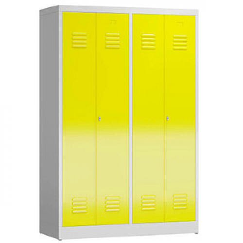 ClassiX Spind lichtgrau, zinkgelb X-510446, 2 Schließfächer 118,5 x 50,0 x 180,0 cm