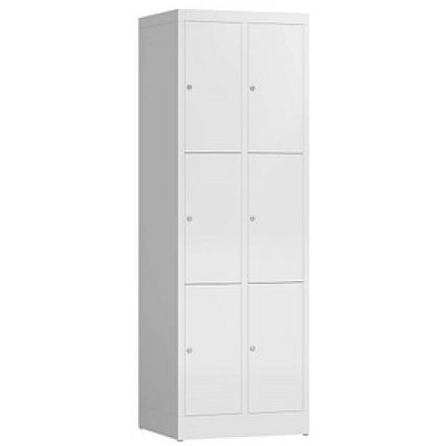 ClassiX Schließfachschrank signalweiß X-520327, 6 Schließfächer 59,0 x 50,0 x 180,0 cm