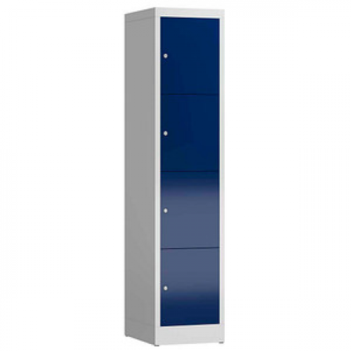 ClassiX Schließfachschrank enzianblau, lichtgrau X-523411, 4 Schließfächer 41,5 x 50,0 x 180,0 cm