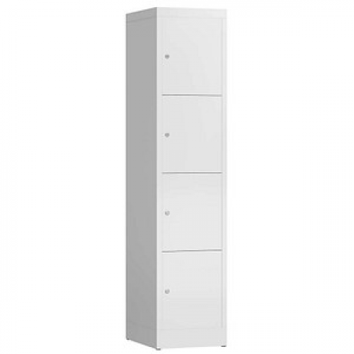 ClassiX Schließfachschrank signalweiß X-523417, 4 Schließfächer 41,5 x 50,0 x 180,0 cm