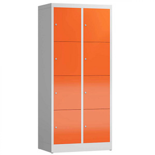 ClassiX Schließfachschrank feuerrot, lichtgrau X-523424, 8 Schließfächer 80,0 x 50,0 x 180,0 cm