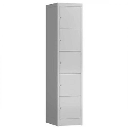 ClassiX Schließfachschrank lichtgrau X-523510, 5 Schließfächer 41,5 x 50,0 x 180,0 cm