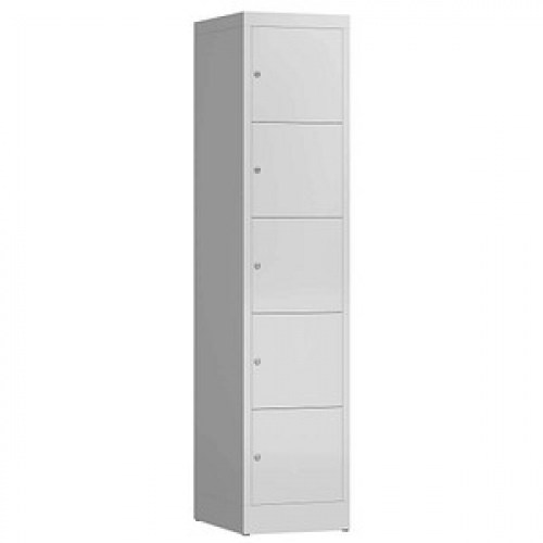 ClassiX Schließfachschrank signalweiß X-523517, 5 Schließfächer 41,5 x 50,0 x 180,0 cm