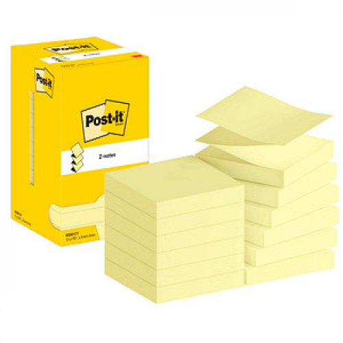 Post-it® Z-Notes Haftnotizen R330 gelb, 12 Blöcke