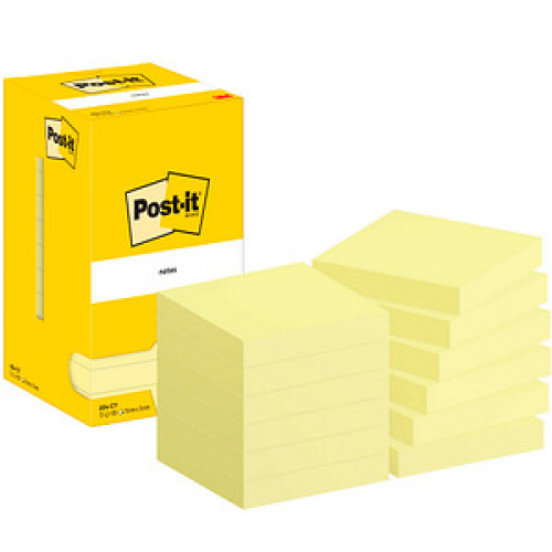 Post-it® Haftnotizen 654 gelb, 12 Blöcke