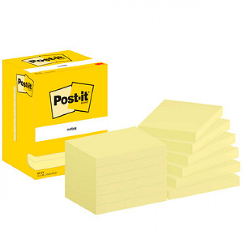 Post-it® Haftnotizen 657 gelb, 12 Blöcke