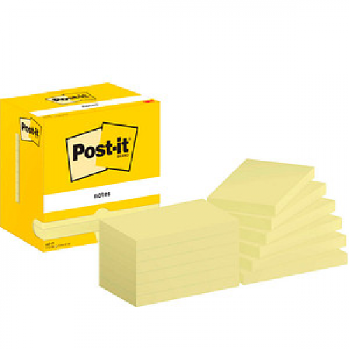 Post-it® Haftnotizen 655-CY gelb, 12 Blöcke