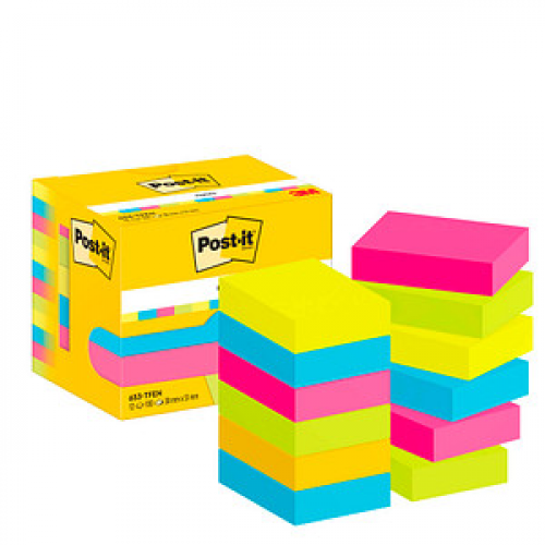 Post-it® Energetic Haftnotizen 653TFEN farbsortiert 12 Blöcke