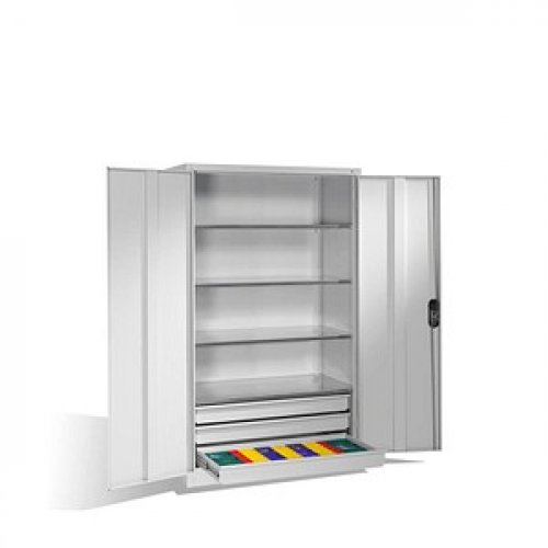 CP Stahlschrank 8932-503 S10238 lichtgrau 120,0 x 60,0 x 195,0 cm, aufgebaut