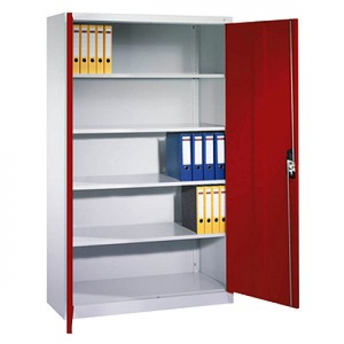 CP Stahlschrank C 2000 Acurado 9460-000 S10693 lichtgrau, rubinrot 120,0 x 40,0 x 195,0 cm, aufgebaut