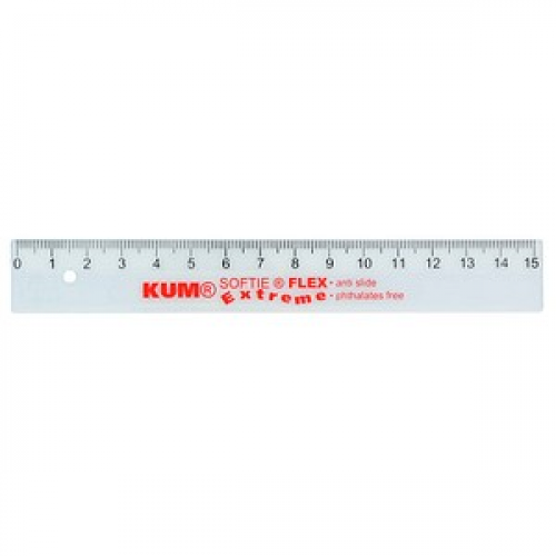 KUM Lineal L1 Softie Flex 15,0 cm, transparent