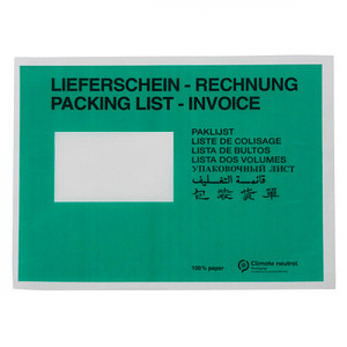 WIHEDÜ Lieferscheintaschen Pergamin Papier DIN C5 250 St.