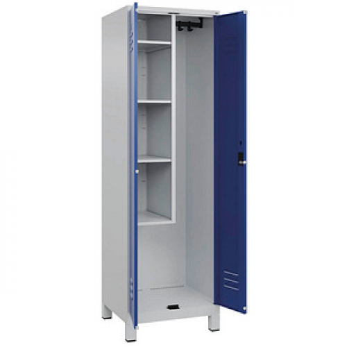 CP Putzmittelschrank Classic Plus 080110-00 S10003 enzianblau, lichtgrau 60,0 x 50,0 x 195,0 cm, aufgebaut