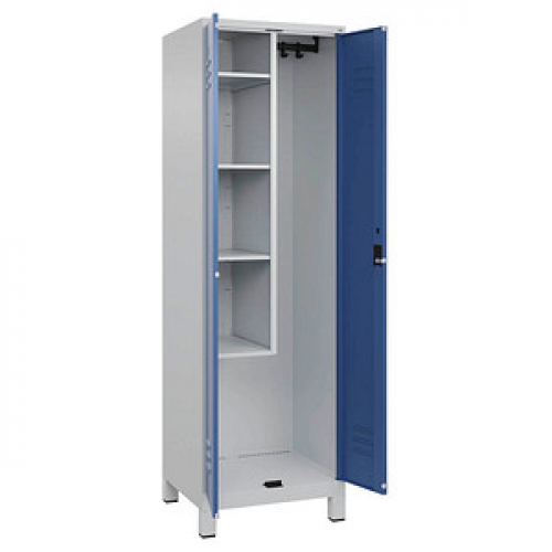 CP Putzmittelschrank Classic Plus 080110-00 S10005 fernblau, lichtgrau 60,0 x 50,0 x 195,0 cm, aufgebaut