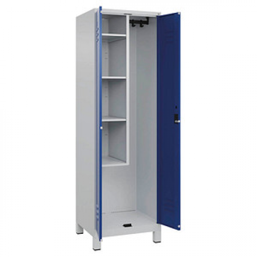 CP Putzmittelschrank Classic Plus 080110-00 S10018 enzianblau, lichtgrau 60,0 x 50,0 x 195,0 cm, aufgebaut