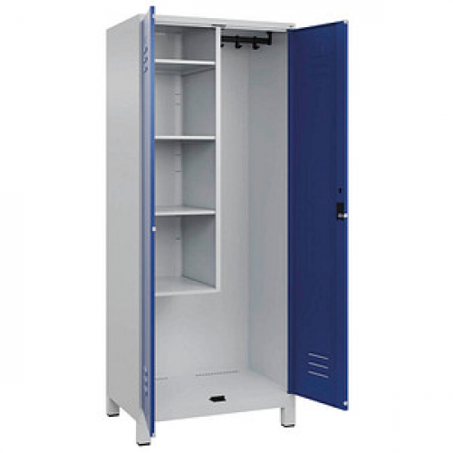 CP Putzmittelschrank Classic Plus 080110-02 S10003 enzianblau, lichtgrau 80,0 x 50,0 x 195,0 cm, aufgebaut