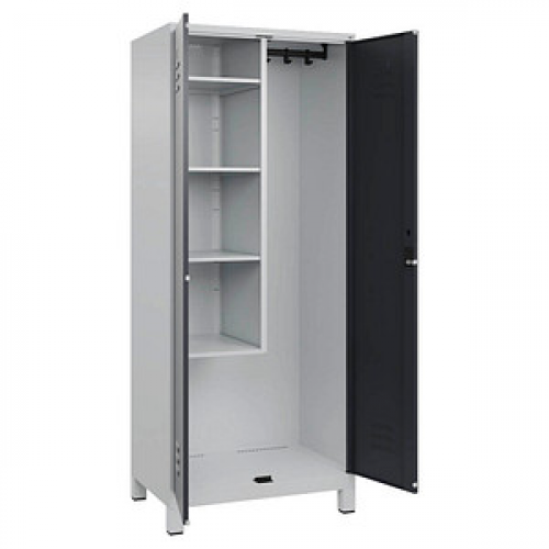 CP Putzmittelschrank Classic Plus 080110-02 S10008 anthrazitgrau, lichtgrau 80,0 x 50,0 x 195,0 cm, aufgebaut