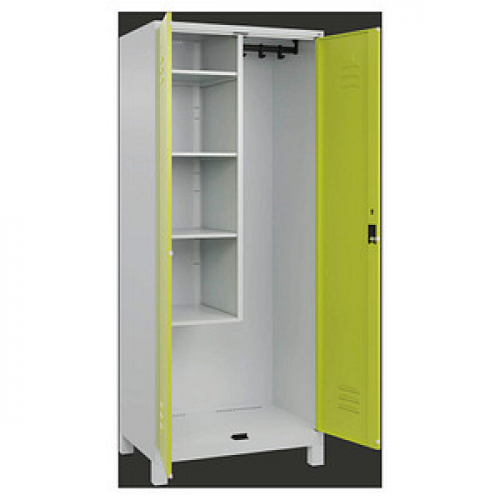 CP Putzmittelschrank Classic Plus 080110-02 S10009 clowngrün, lichtgrau 80,0 x 50,0 x 195,0 cm, aufgebaut