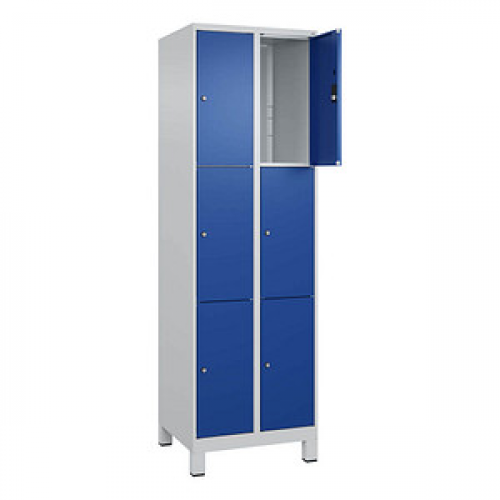 CP Schließfachschrank Classic Plus enzianblau, lichtgrau 080010-203 S10003, 6 Schließfächer 60,0 x 50,0 x 195,0 cm