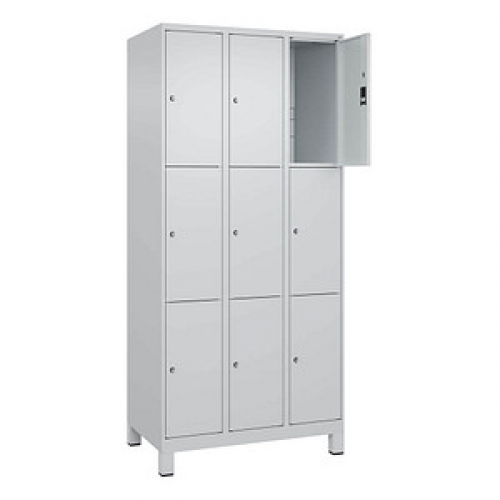 CP Schließfachschrank Classic Plus lichtgrau 080010-303 S10009, 9 Schließfächer 90,0 x 50,0 x 195,0 cm