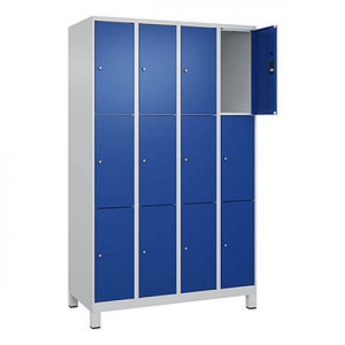 CP Schließfachschrank Classic Plus enzianblau, lichtgrau 080010-403 S10003, 12 Schließfächer 120,0 x 50,0 x 195,0 cm