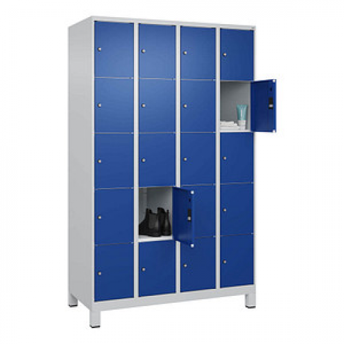 CP Schließfachschrank Classic Plus enzianblau, lichtgrau 080010-405 S10003, 20 Schließfächer 120,0 x 50,0 x 195,0 cm