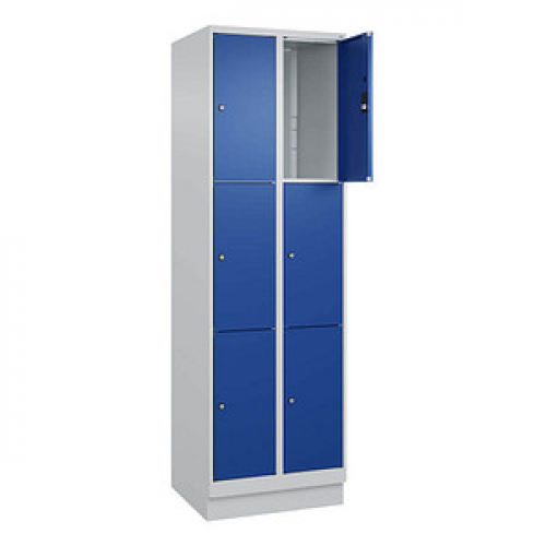 CP Schließfachschrank Classic PLUS enzianblau, lichtgrau 080020-203 S10003, 6 Schließfächer 60,0 x 50,0 x 195,0 cm