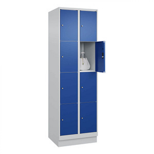 CP Schließfachschrank Classic PLUS enzianblau, lichtgrau 080020-204 S10003, 8 Schließfächer 60,0 x 50,0 x 185,0 cm