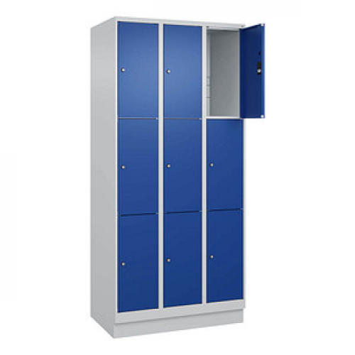 CP Schließfachschrank Classic PLUS enzianblau, lichtgrau 080020-303 S10003, 9 Schließfächer 90,0 x 50,0 x 195,0 cm