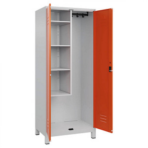 CP Putzmittelschrank Classic Plus 080110-02 S10036 lichtgrau, reinorange 80,0 x 50,0 x 195,0 cm, aufgebaut