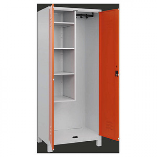 CP Putzmittelschrank Classic Plus 080110-02 S10037 lichtgrau, reinorange 80,0 x 50,0 x 195,0 cm, aufgebaut