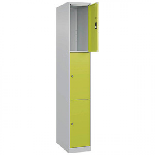 CP Schließfachschrank Classic Plus clowngrün, lichtgrau 080000-103 S10009, 3 Schließfächer 30,0 x 50,0 x 185,0 cm