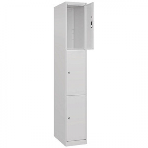 CP Schließfachschrank Classic Plus verkehrsweiß 080000-103 S10012, 3 Schließfächer 30,0 x 50,0 x 185,0 cm