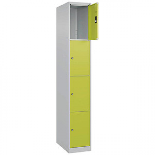 CP Schließfachschrank Classic Plus clowngrün, lichtgrau 080000-104 S10009, 4 Schließfächer 30,0 x 50,0 x 185,0 cm