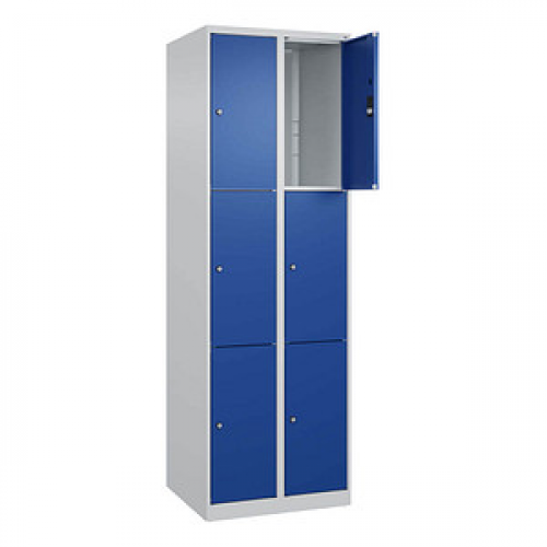 CP Schließfachschrank Classic Plus enzianblau, lichtgrau 080000-203 S10003, 6 Schließfächer 60,0 x 50,0 x 185,0 cm