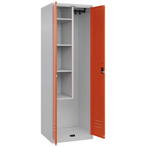 CP Putzmittelschrank Classic Plus 080100-00 S10000 lichtgrau, reinorange 60,0 x 50,0 x 185,0 cm, aufgebaut