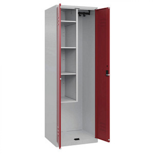 CP Putzmittelschrank Classic Plus 080100-00 S10001 rubinrot, lichtgrau 60,0 x 50,0 x 185,0 cm, aufgebaut